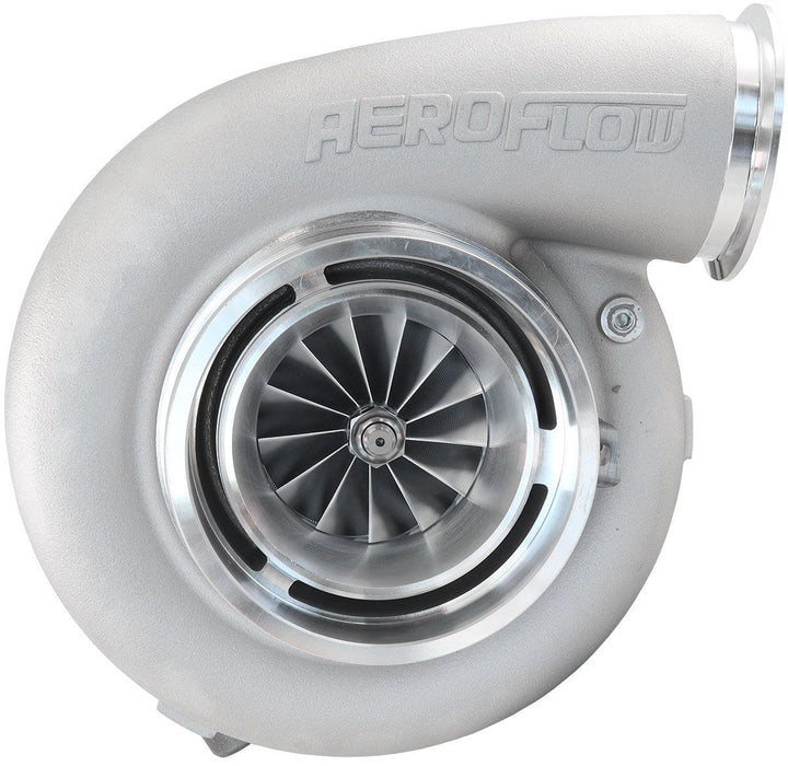 Aeroflow BOOSTED 88102 T6 1.24 Turbocharger 2500HP, Natural Cast Finish External Wastegate, T6 Twin Entry Inlet Flange, V-Band Exhaust Flange