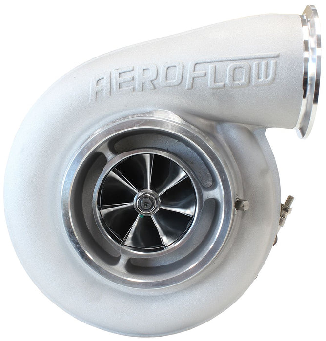 Aeroflow BOOSTED 7588 T4 1.25 Turbocharger 1500HP, Natural Cast Finish External Wastegate, T4 Twin Entry Inlet Flange, V-Band Exhaust Flange