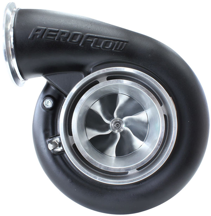 Aeroflow BOOSTED B7875 T4 .96 Reverse Rotation Turbocharger 1150HP, Hi Temp Black Finish External Wastegate, T4 Twin Entry Inlet Flange, V-Band Exhaust Flange