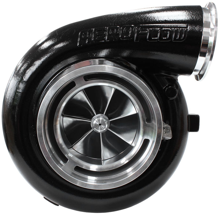 Aeroflow BOOSTED 94102 T6 1.24 Turbocharger 2500HP, Hi Temp Black Finish External Wastegate, T6 Twin Entry Inlet Flange, V-Band Exhaust Flange