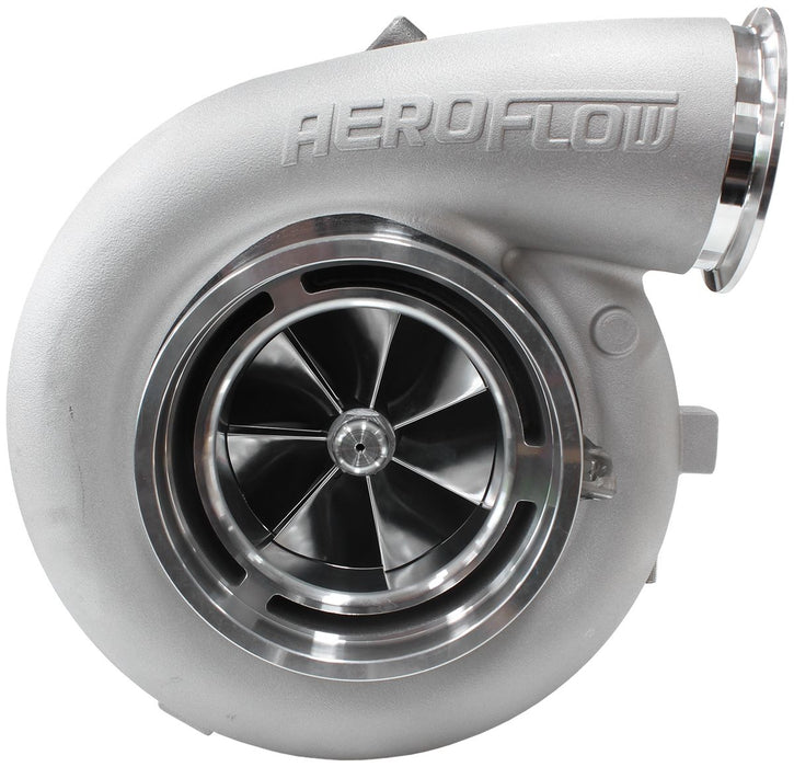 Aeroflow BOOSTED 102102 T6 1.24 Turbocharger 2850HP, Natural Cast Finish External Wastegate, T6 Twin Entry Inlet Flange, V-Band Exhaust Flange