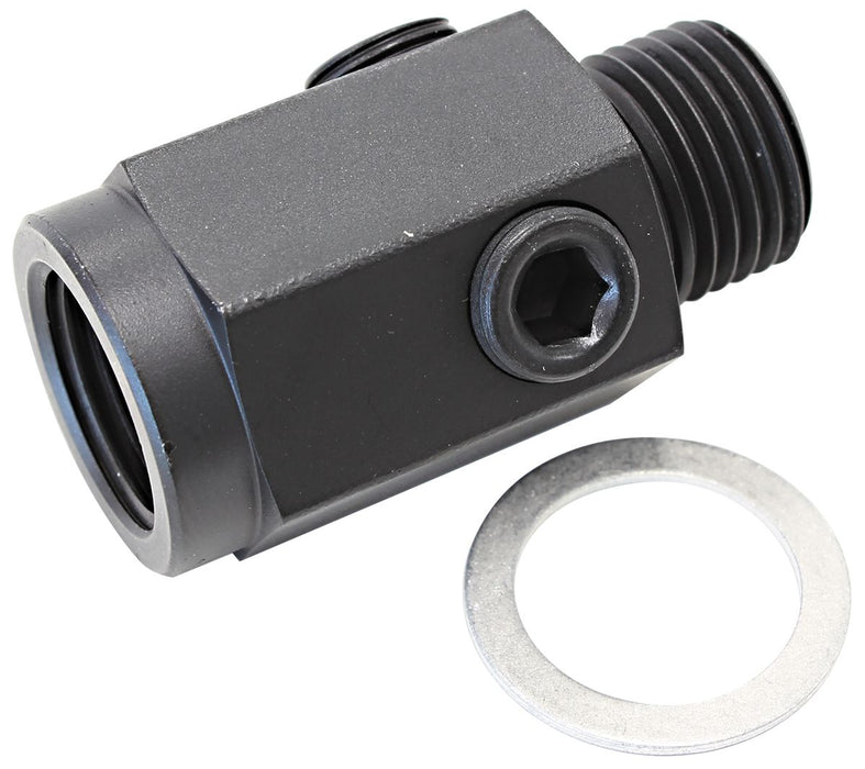 Metric Extension with 1/8" Port - Steel  Black Finish. M16 x 1.5 Thread