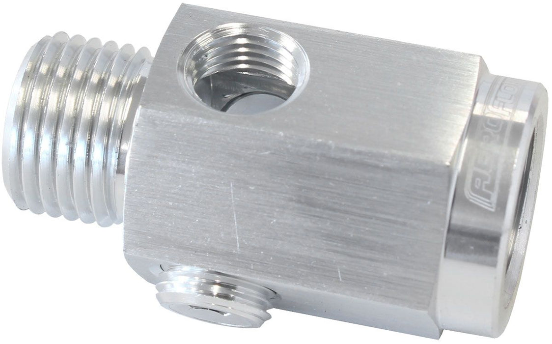 Metric Extension with 1/8" Port  Silver Finish. M16 x 1.5 Thread