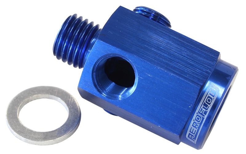 Metric Extension with 1/8" Port  Blue Finish. M16 x 1.5 Thread