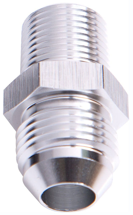 NPT to Straight Male Flare Adapter 1/4" to -10AN Silver Finish
