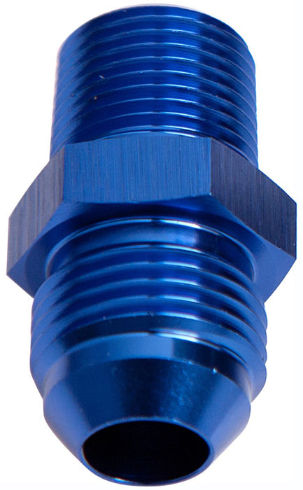 NPT to Straight Male Flare Adapter 1/4" to -10AN Blue Finish