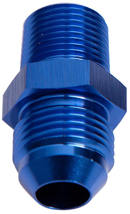 NPT to Straight Male Flare Adapter 1/2" to -10AN  Blue Finish