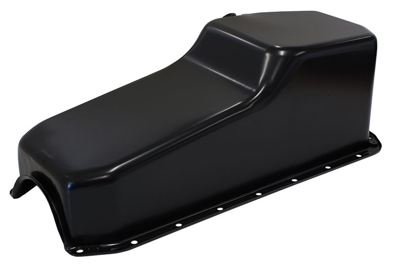 Aeroflow Chevrolet L/H DipstickStandard Replacement Oil Pan, Black Finish Suit Small Block Chev Left Hand Dipstick with 2-Piece Rear Main Seal, 5.0L Capacity