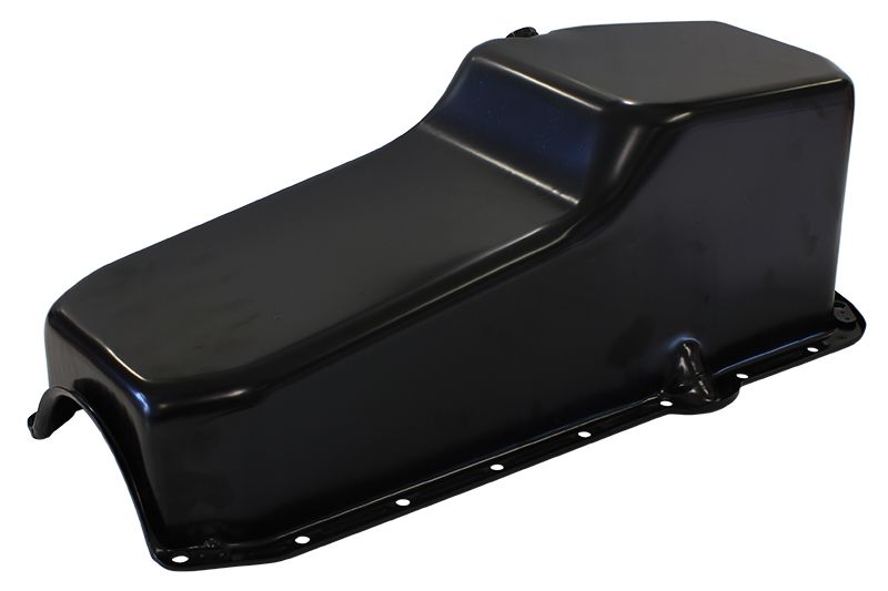 Aeroflow Chevrolet R/H DipstickStandard Replacement Oil Pan, Black Finish Suit Small Block Chev Right Hand Dipstick with 2-Piece Rear Main Seal, 5.0L Capacity