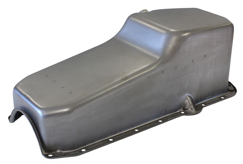 Aeroflow Chevrolet R/H DipstickStandard Replacement Oil Pan, Raw Finish Suit Small Block Chev Right Hand Dipstick with 2-Piece Rear Main Seal, 5.0L Capacity