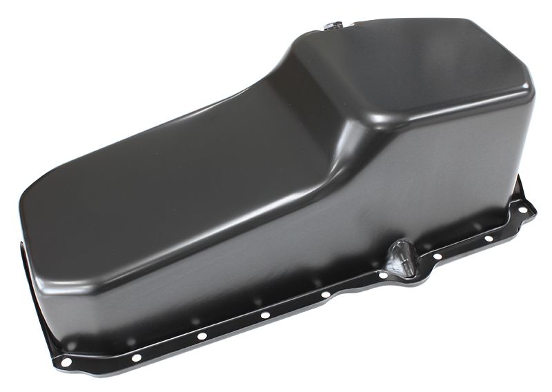 Aeroflow Chevrolet Late 1986 OnStandard Replacement Oil Pan, Black Finish Suit Small Block Chev Late 1986 On Right Hand Dipstick with 1-Piece Rear Main Seal, 5.0L Capacity