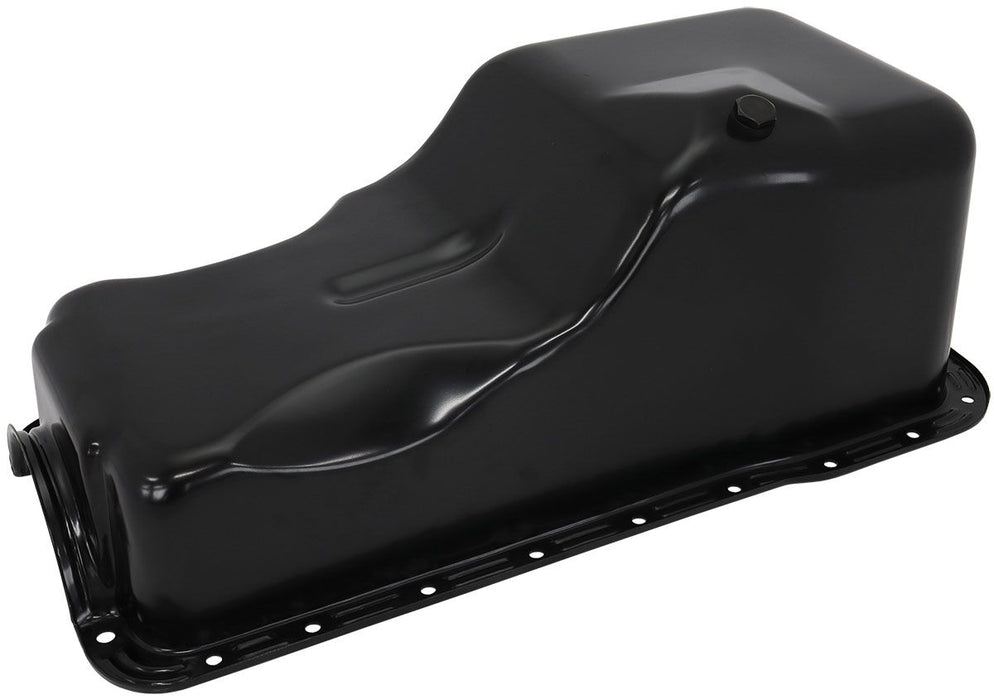 Aeroflow Ford 351 Windsor Standard Replacement Oil Pan, Black Finish Suit Small Block Ford 351 Windsor Front Sump, 5.8L Capacity