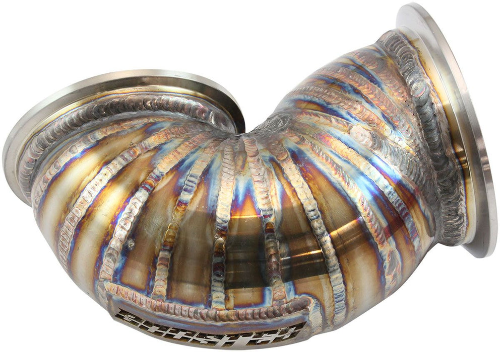 Aeroflow Mitsubishi Evo 4-9 Turbo Exhaust Dump Pipe Suits High Mount GT30-GT35 Turbo with 3" AF8080-1000 V-Band Flange