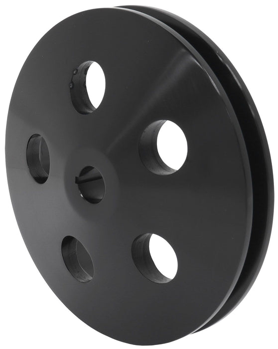 Power Steering Pump Pulley with Single Groove - Black Finish  Suits GM Saginaw Pump