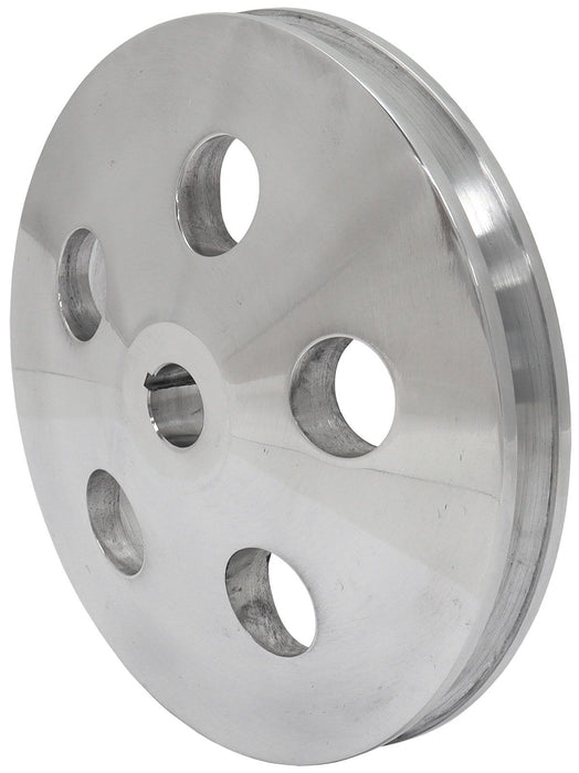Power Steering Pump Pulley with Single Groove - Chrome Finish  Suits GM Saginaw Pump