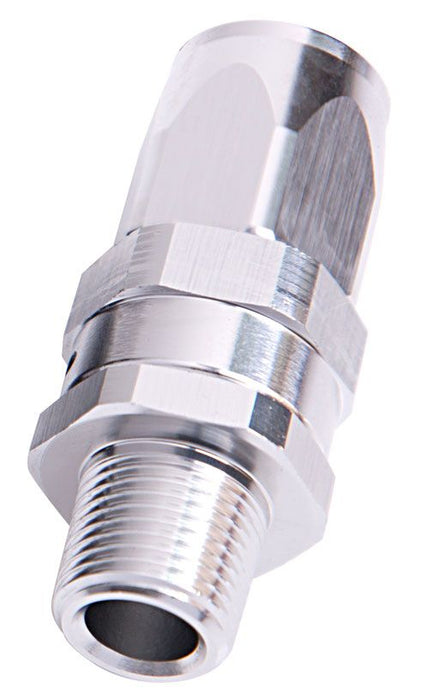 Male NPT Taper Swivel Straight Hose End 3/4" to -12AN  Silver Finish. Suit 100 & 450 Series Hose