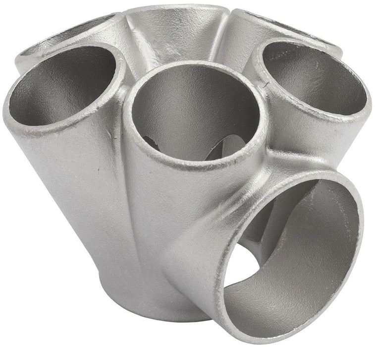 Aeroflow 6 into 1 Round Turbo Merge Collector, V-Band Flange 50mm Wastegate Hole, Cast 304, Suits Boosted 4849 to 6862 V-Band Flange