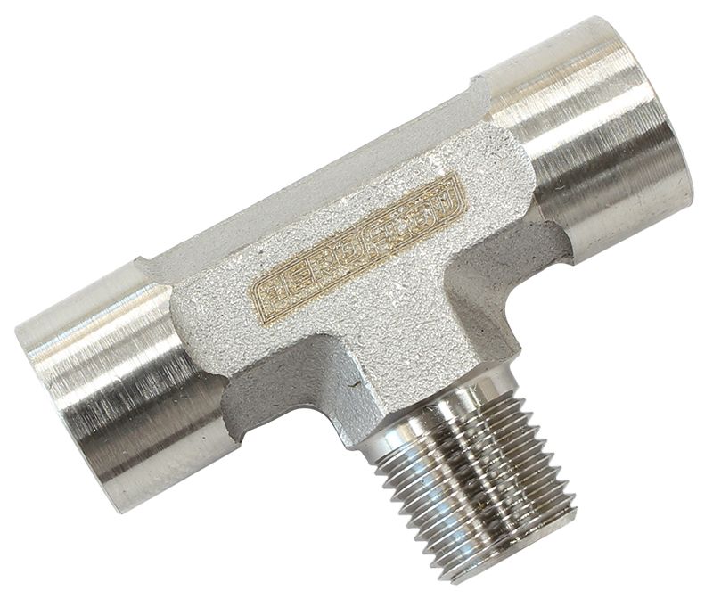 1/8" BSPT Female Tee With Male On Side