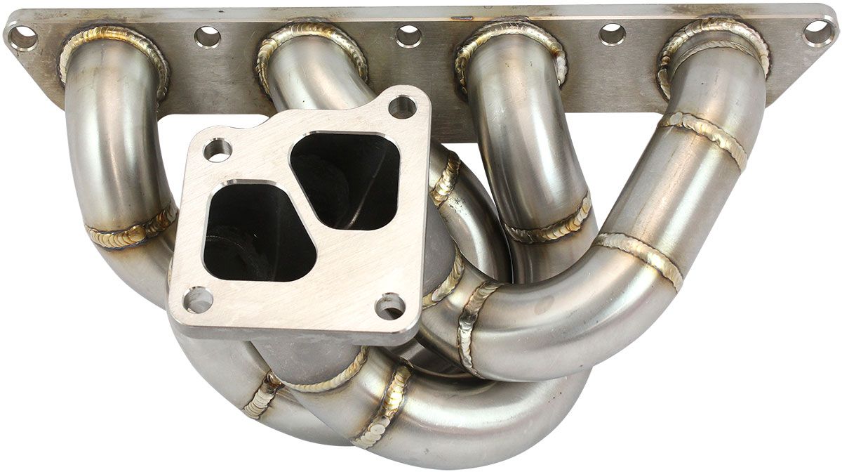 Aeroflow Mitsubishi EVO 4G63 V-Band Low Mount Stainless Steel Turbo Manifold Suits Factory DSM Flange with Internal Wastegate