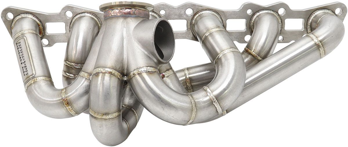 Aeroflow Nissan RB20, RB25 & RB26 V-Band Turbo Stainless Manifold Suits High Mount GT30-GT35 Turbo, with 50mm External Wastegate Flange