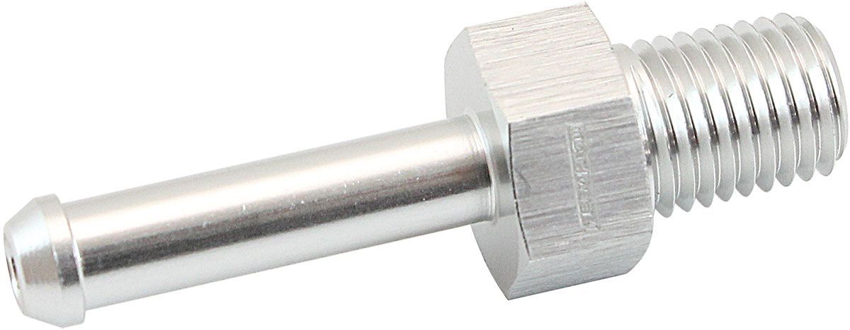 Male NPT to Barb Straight Adapter 1/16" to3/16"  Silver Finish