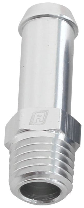 Male NPT to Barb Straight Adapter 1/16" to 1/4"  Silver Finish