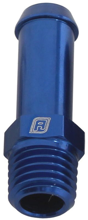 Male NPT to Barb Straight Adapter 1/16" to 1/4"  Blue Finish