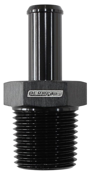 Male NPT to Straight AN Hose Barb  3/8" NPT to -6 100/450 series Hose, Black Finish
