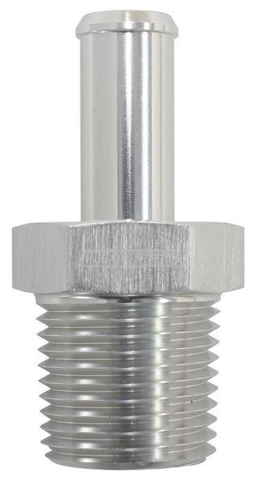 Male NPT to Straight AN Hose Barb  3/8" NPT to -10 100/450 series Hose, Silver Finish