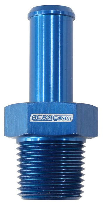 Male NPT to Straight AN Hose Barb  3/8" NPT to -8 100/450 series Hose, Blue Finish