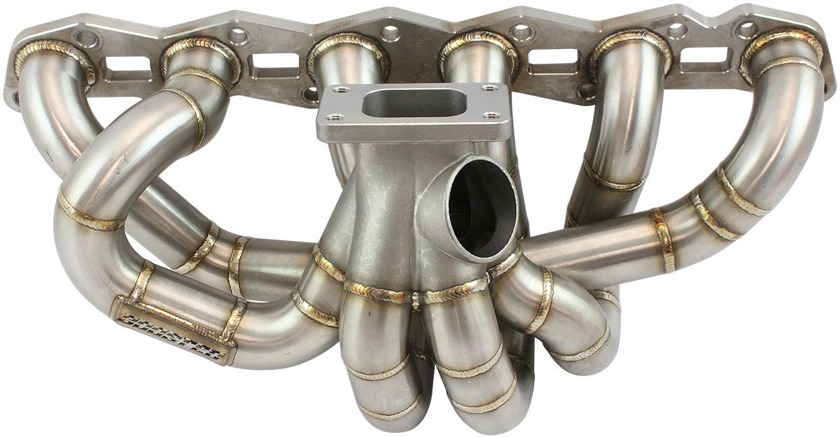 Aeroflow Nissan RB30 T3 Turbo Stainless Steel Manifold Suits High Mount GT30-GT35 Turbo, with 50mm External Wastegate Flange
