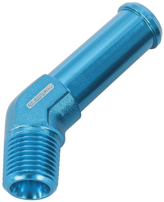 45° 1/8" Male NPT to 3/8" Barb  Blue Finish