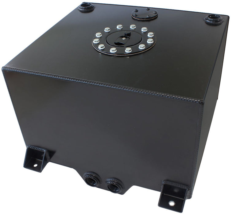 Aluminium 10 Gallon (38L) Fuel Cell with Cavity/Sump (Black)  14-15/16" L x 16-1/8" W x 10-1/4" H (38cm x 41cm x 26cm)