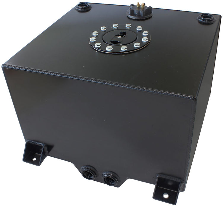 Aluminium 15 Gallon (57L) Fuel Cell with Cavity/Sump & Fuel Sender (Black)  18-1/8" L x 20-1/16" W x 10-1/4" H (46cm x 51cm x 26cm)