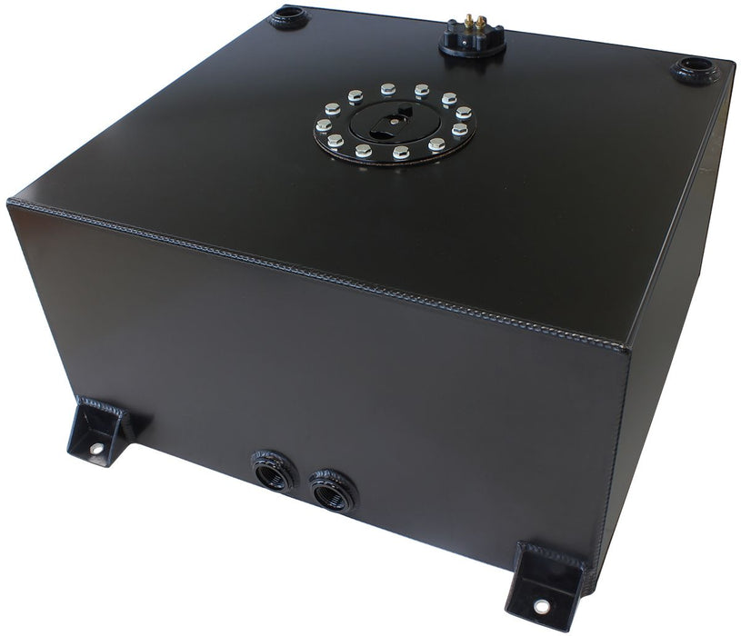 Aluminium 15 Gallon (57L) Fuel Cell with Flat Bottom & Fuel Sender (Black)   18-1/8" L x 20-1/16" W x 10-1/4" H (46cm x 51cm x 26cm)