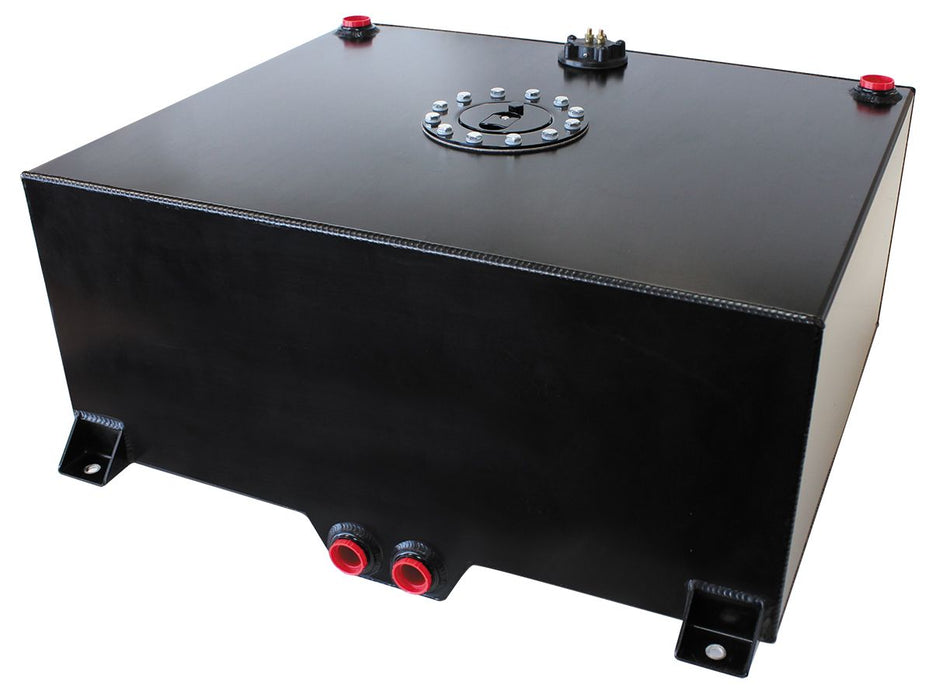 Aluminium 20 Gallon (76L) Fuel Cell with Cavity/Sump & Fuel Sender (Black)  20-1/16" L x 24-3/8" W x 10-1/4" H (51cm x 62cm x 26cm)