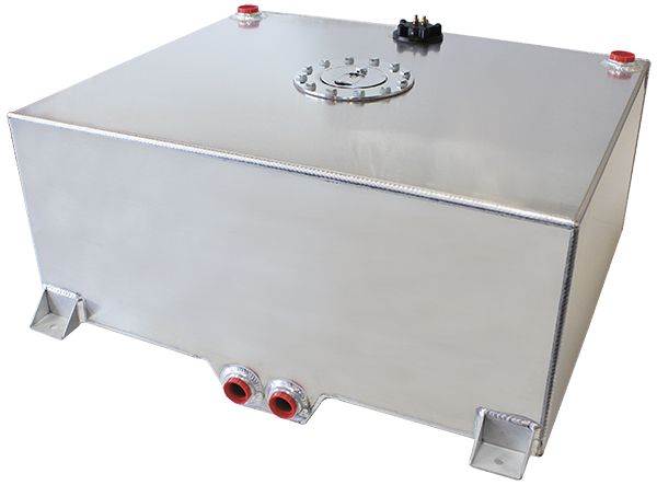 Aluminium 25 Gallon (95L) Fuel Cell with Cavity/Sump & Fuel Sender   25-1/4" L x 24-3/8" W x 10-1/4" H (64cm x 62cm x 26cm)
