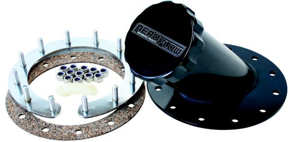 Remote Fuel Cell Filler 45° 2-1/2" Neck  Suits Aeroflow Fuel Cells, Black Finish