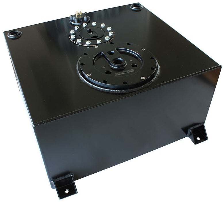 Aluminium 15 Gallon (57L) Fuel Cell Flat Bottom Triple 60mm Pump Hanger & Fuel Sender (Black)   18-1/8" L x 20-1/16" W x 10-1/4" H (46cm x 51cm x 26cm)