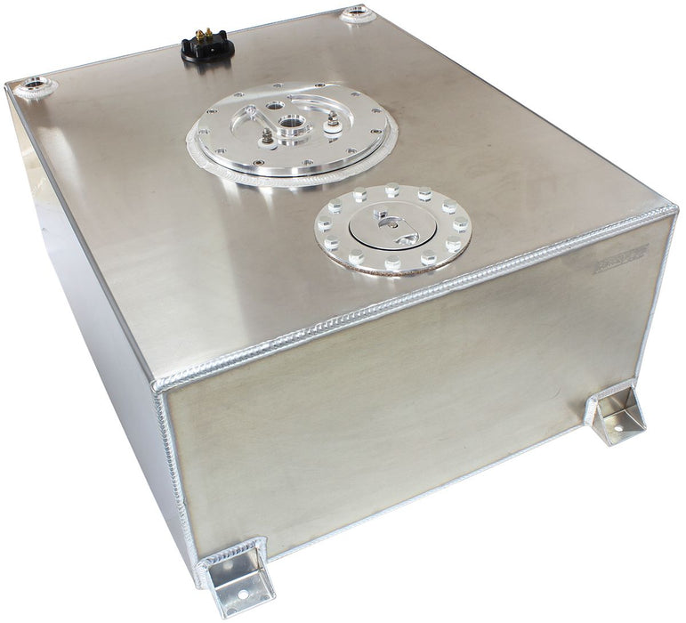 Aluminium 76 Litre (20 Gal) Fuel Cell Flat Bottom Triple 60mm Pump Hanger & Fuel Sender  24-3/8" L x 20-1/16" W x 10-1/4"H (620mm L x 510mm W x 260mm H)