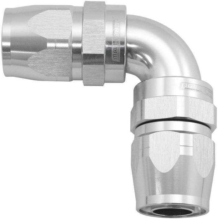 853 Series Cutter FullFlow 90° Dual Hose Ends -8AN  Silver Finish. Suits 100& 450 Series Hose