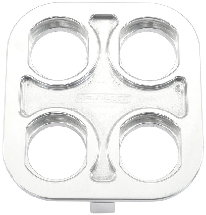 Aeroflow Universal Modular 4-Port Square Billet Bulkhead Plate Polished Finish