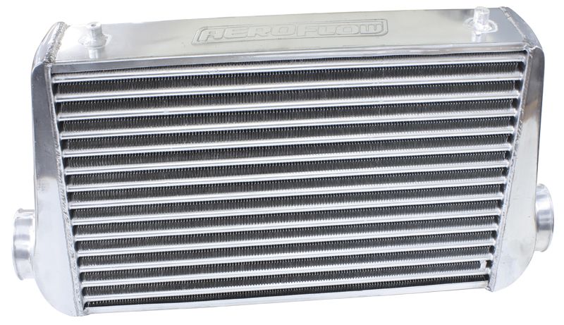 450x300x76mm Street Series Aluminium Intercooler, Polished Finish   3" Slip On Inlet and Outlet with 2 M8x1.25mm Mounting Bosses