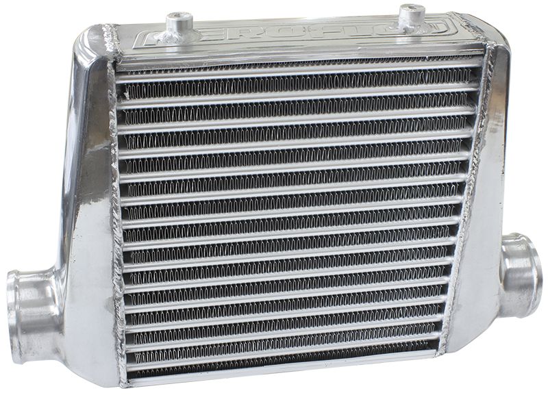 280x300x76mm Street Series Aluminium Intercooler, Polished Finish   3" Slip On Inlet and Outlet with 2 M8x1.25mm Mounting Bosses