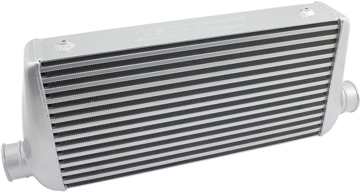 600x300x76mm Race Series Aluminium Intercooler, Silver Powder Coated Finish  3" Slip OnInlet and Outlet with 4 M8x1.25mm Mounting Bosses