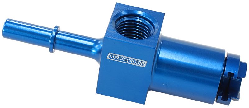 Push-On 5/16" Female to Male EFI Fuel Fitting - Blue  With 1/8" NPT and -6 ORB Ports