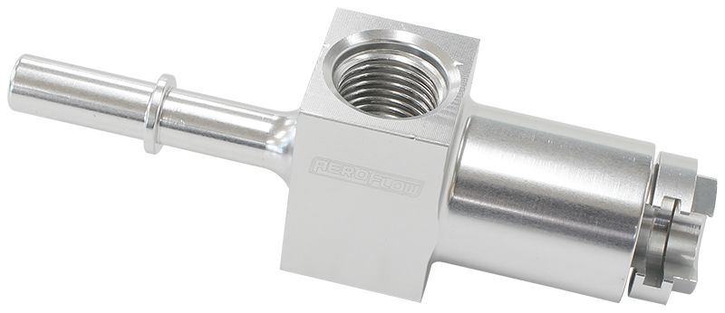 Push-On 3/8" Female to Male EFI Fuel Fitting - Silver   With 1/8" NPT and -8 ORB Ports