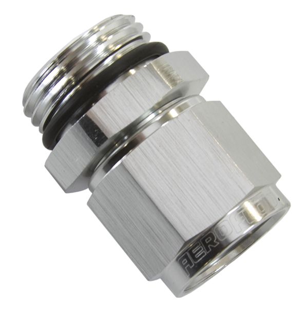 Male -10 ORB to Female -10AN Swivel Adapter  Silver Finish