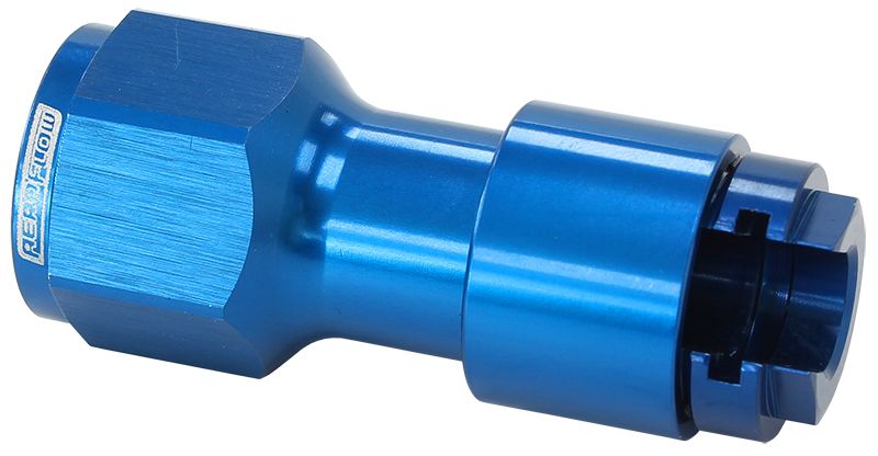 Push-On 5/16" Female EFI Fuel Fitting - Blue With Female -6 ORB
