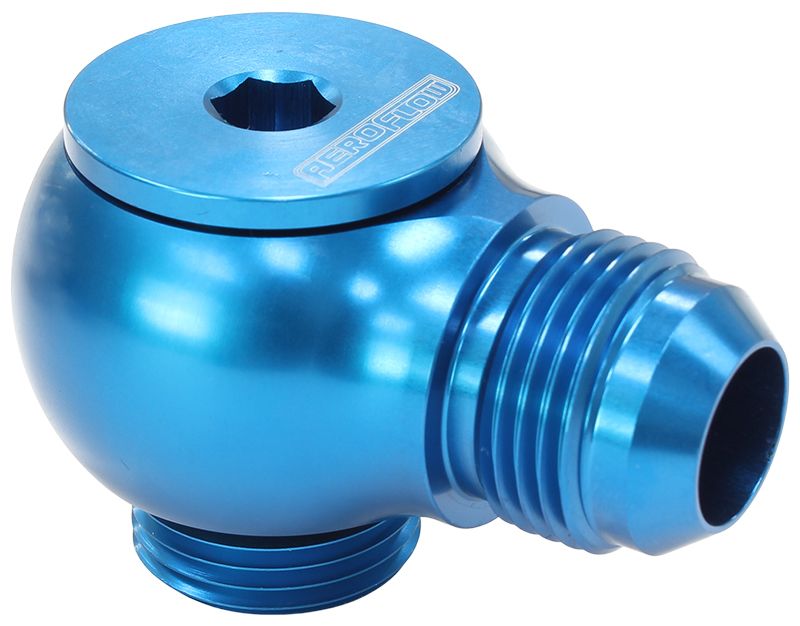 90° Low Profile -12ORB to -12AN Male Adapter  Blue Finish